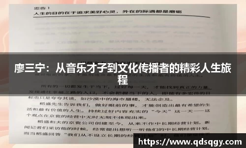 廖三宁：从音乐才子到文化传播者的精彩人生旅程